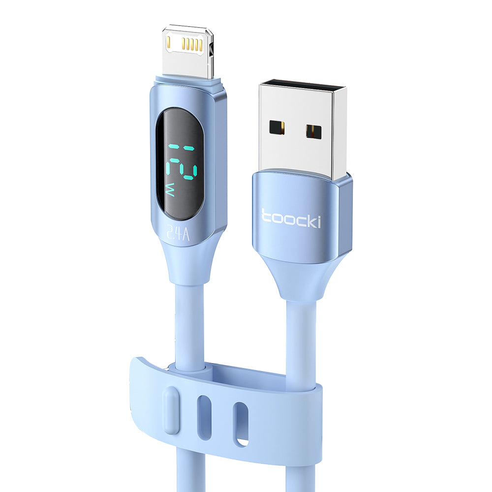 TOOCKI TQ-X55A1 2m Digital Display 2.4A USB to Lightning Liquid Silicone Data Cable TOOCKI TQ-X55A1 2m Digital Display 2.4A USB to Lightning Liquid Silicone Data Cable